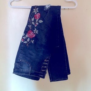 Floral print blue Jeans